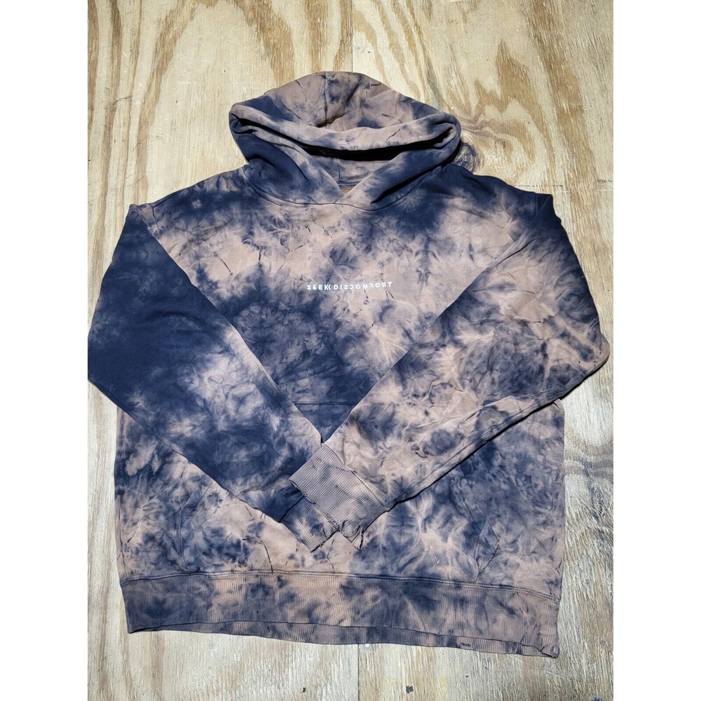 seek discomfort hoodie Men Medium Tie Dye Pullover Cotton Longsleeve Distressed